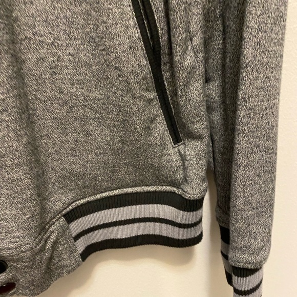 Mens Charles and a Half gray and black snap Varsity jacket size medium. Preowned - Picture 8 of 14